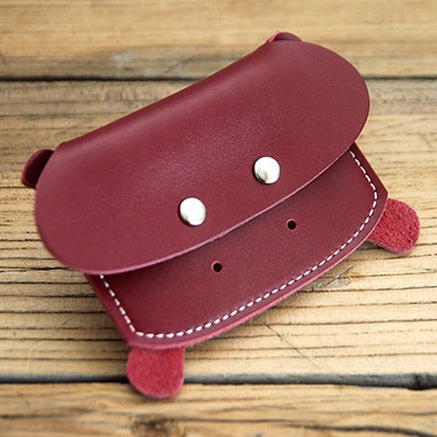 Cute LEATHER Womens Small Hippo Change Wallet Leather Card Wallet FOR Women