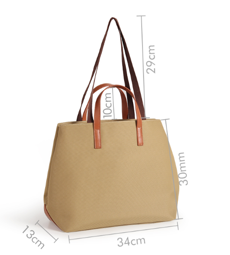 Canvas Tote With Leather Handles Medium Women