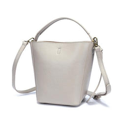 Ladies Practical White Bucket Leather Bag