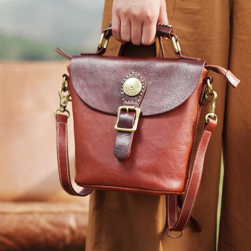 Vintage Ladies Leather Bucket Handbags