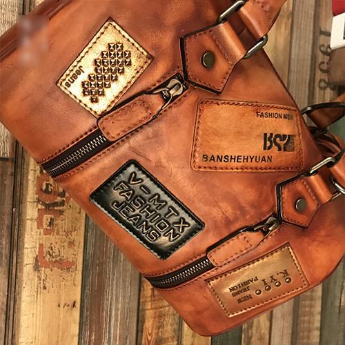 Vintage Women Brown Leather Boston Handbags Leather Boston Shoulder Bags Purses with Tassels