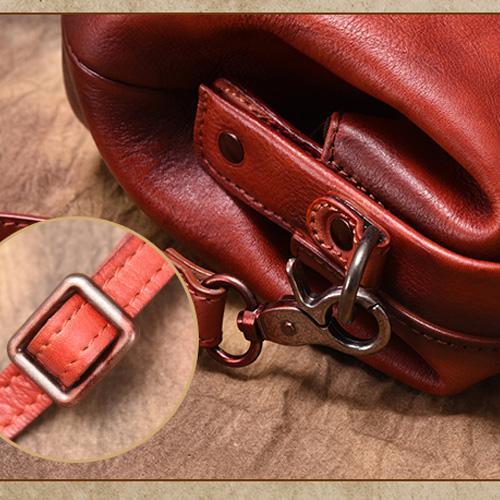 Green Vintage Ladies Leather Small Doctor Handbag Purse Red Small Doctors Shoulder Bag Purse for Women