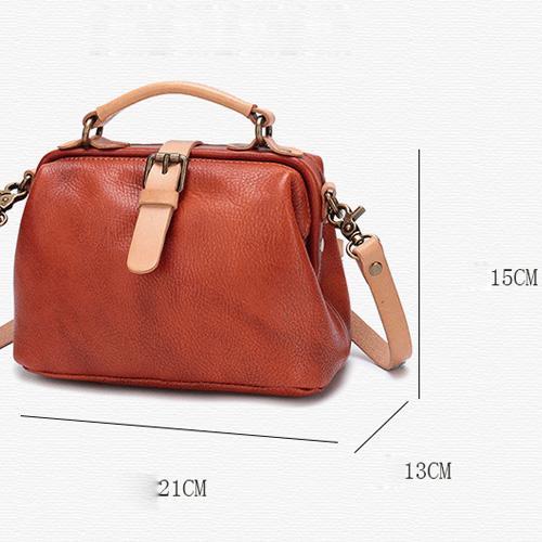 Brown Leather Women's MIni Doctor Handbag Small Doctors Bag Doctor Style Handbag Purse for Ladies