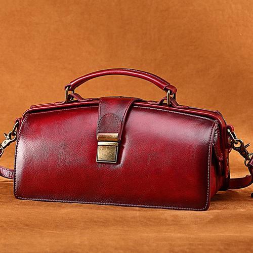 Classy Leather Doctor Style Handbag Purse Womens