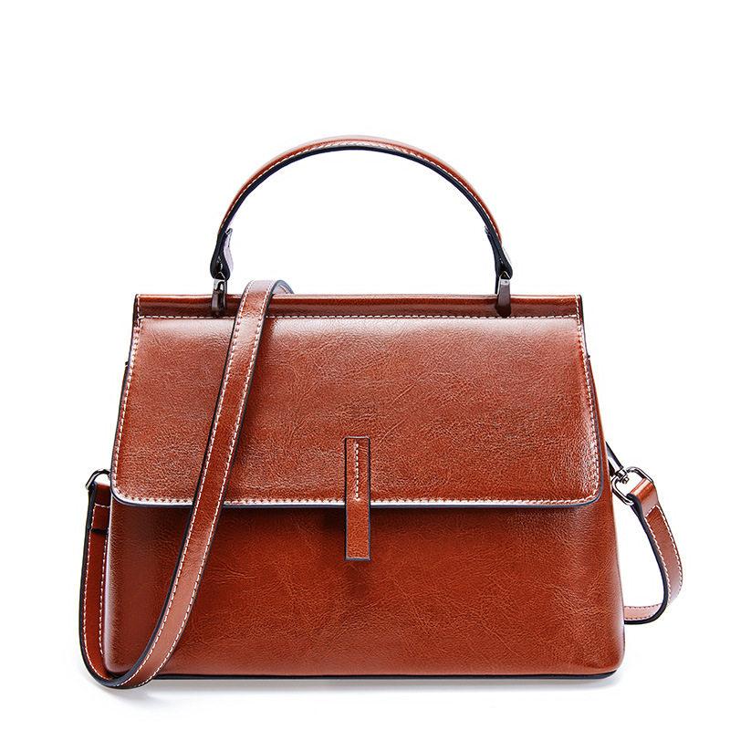 Ladies Leather Satchel Handbag Square Purse 2023
