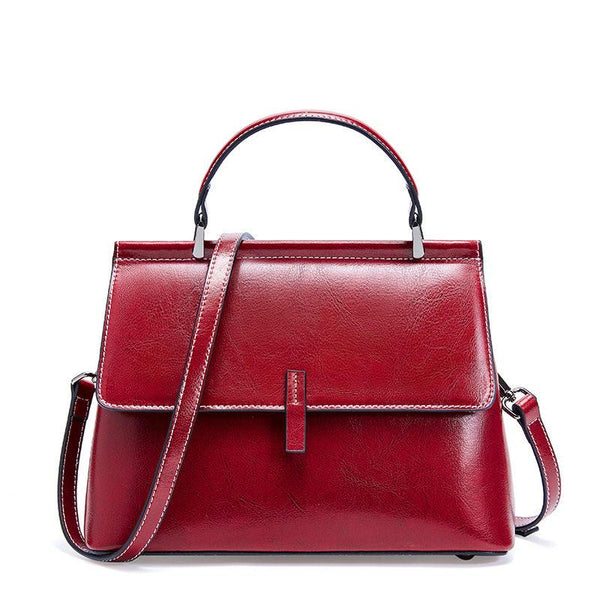 Ladies Leather Satchel Handbag Square Purse 2023