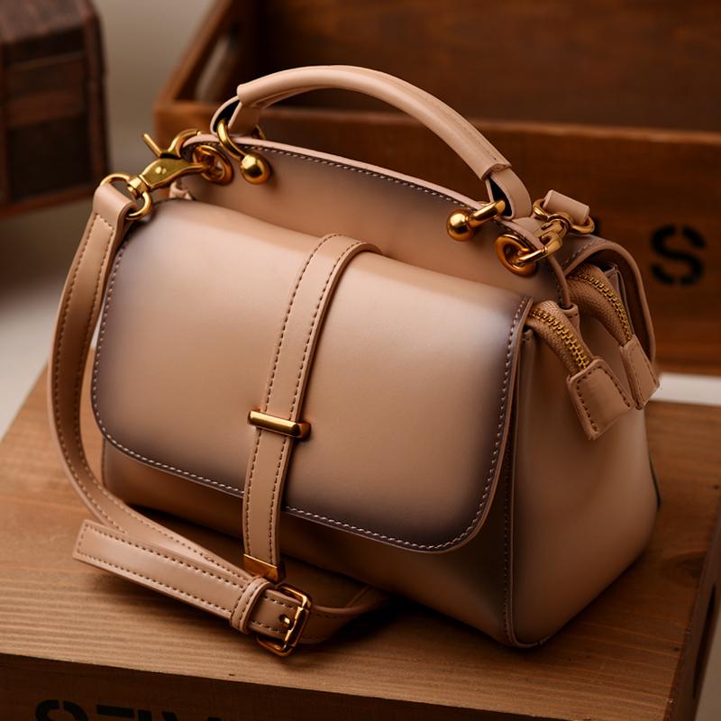 Top Handle Classic Leather Small Satchel Bags Ladies