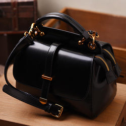 Top Handle Classic Leather Small Satchel Bags Ladies