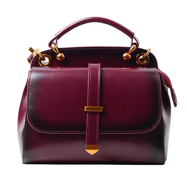 Delicate Leather Satchel Handle Bag For Women