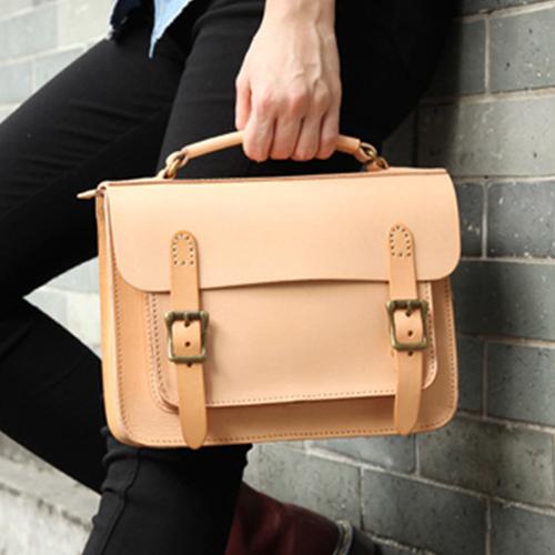 Handmade Womens Beige Leather Satchel Shoulder Bag Cambridge Structured Satchel Handbag Purse for Men