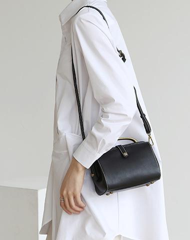 Womens Gray Leather Doctor Handbag Purses Classic Gray Doctor Crossbody Purse for Women