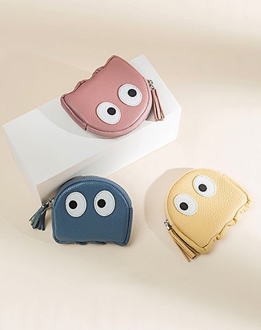 Cutest Women Leather Pac-Man Coin Wallet Small Keychain with Wallet Change Wallet For Women